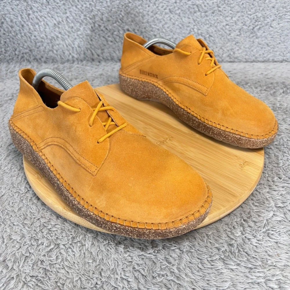 Birkenstock Gary Suede Leather Lace Up Shoes Apricot Orange Mens 10 US 43 EU